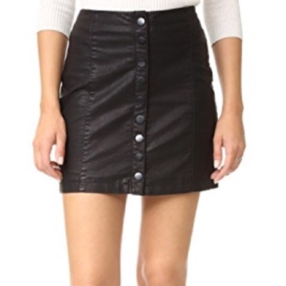 Free people Leather mini skirt